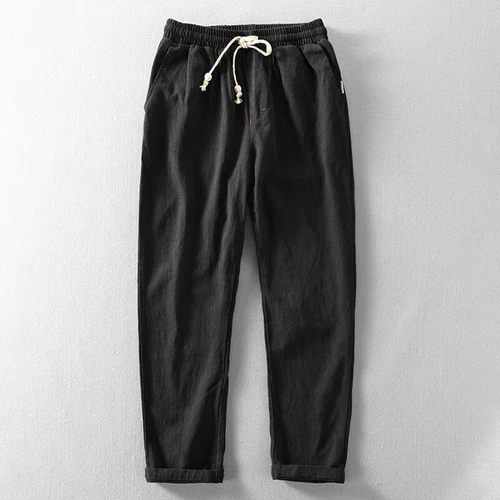 Herren Baumwolle Leinen Atmungsaktiv Haremshose Kordelzug Locker Freizeithose Retro - Bild 14 von 20