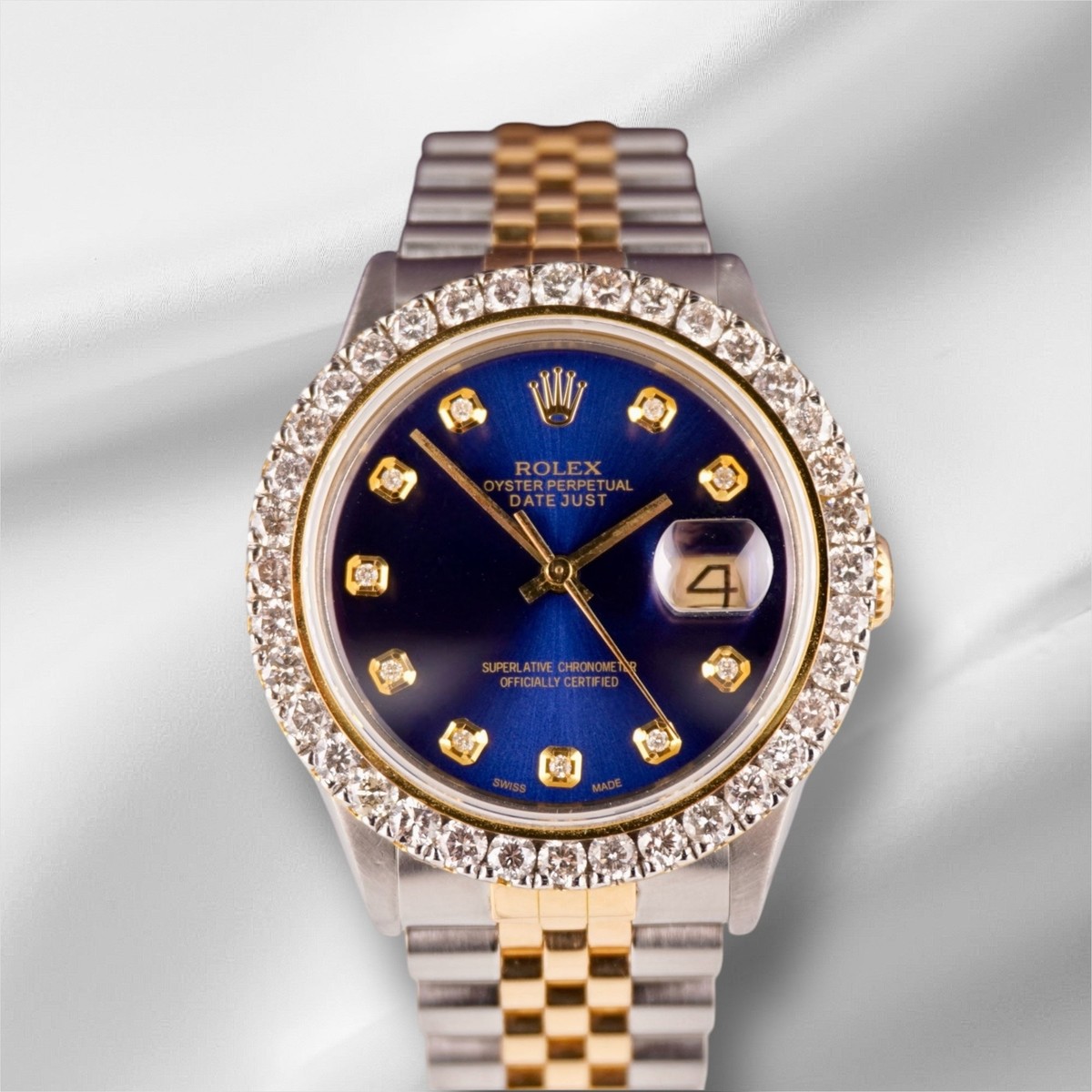 Rolex Men's Datejust 36mm YG & Steel ICED 2.25ct Diamonds Royal