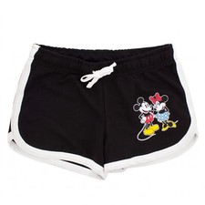 Mickey and Minnie Mouse Together Forever Girl's Shorts Black