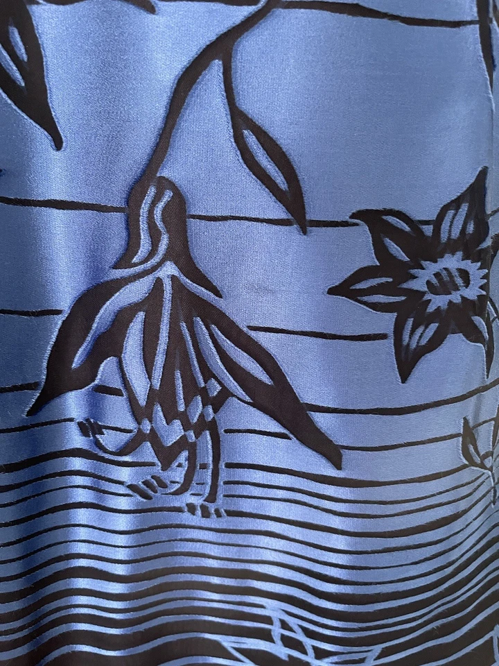 KENZO Mini Dress 38 S-M Electric Blue 100% Silk Floral Leaves Party Cocktail 💙 — 第 3/4 张图片