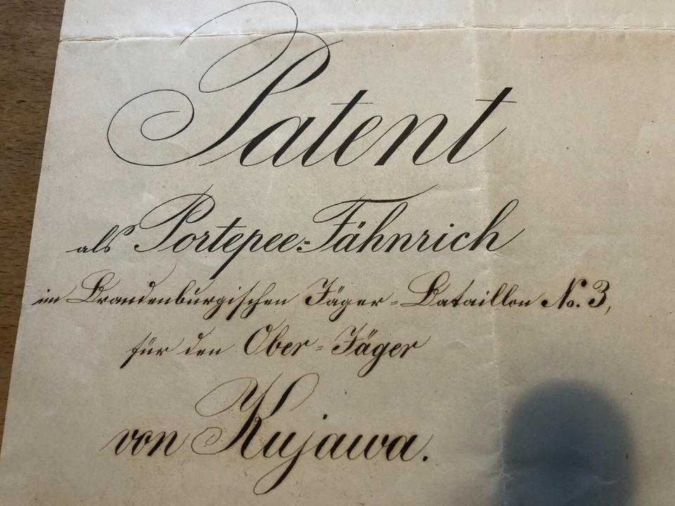 Beförderungsurkunde zum Portepee-Fähnrich,  wohl Rom 1888 - Bild 2 von 3