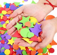 1500 Pieces Self Adhesive Foam Stickers Mini Geometry Shapes EVA Colorful