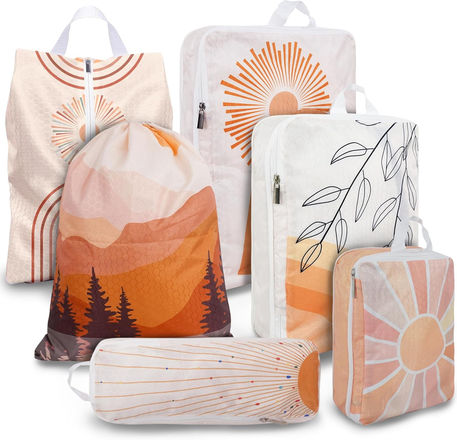 Compression Packing Cubes for Suitcases, 6 Set Travel Luggage Organizer Bags, Li-image