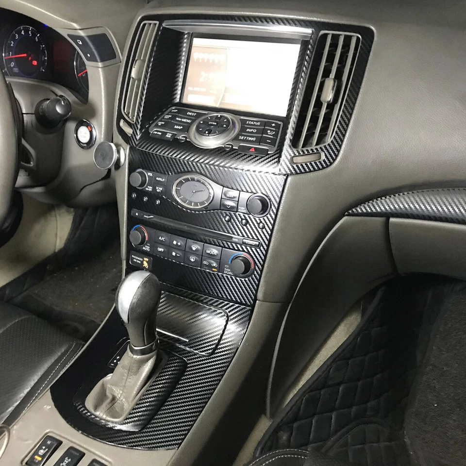 For Infiniti G37 coupe 2 doors 3D Carbon Fiber Pattern Interior DIY Trim Decals Foto 2 de 4