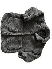Monki Teddy Coat Grey Size Small