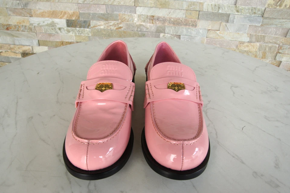 Miu Miu EU 39 Zapatilla Mocasines Charol Rosa Nuevo Antiguo PVP 890 € Foto 3 de 4