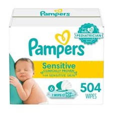 Pampers Sensitive Baby Wipes - 504ct -OPEN BOX