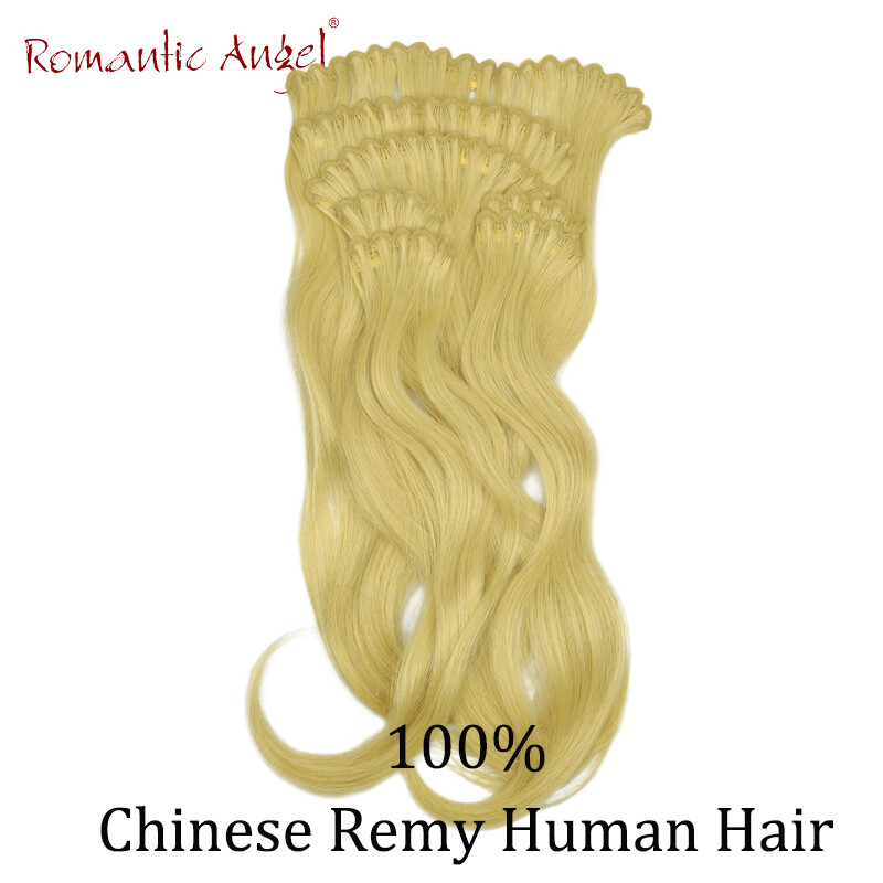 clip on Remy /Original Chinese human hair extension clip hair 16inch