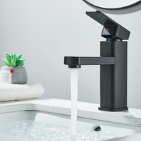 Schwarz Waschtisch Armatur Bad Wasserfall Einhandmischer Waschbecken Wasserhahn