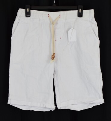 Amazon Essentials Men's Linen Casual Classic Fit Short White Size Medium