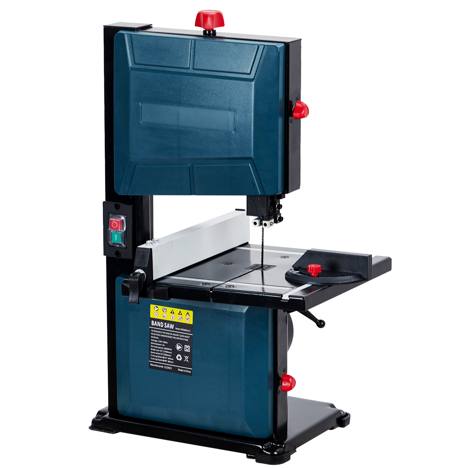 8 Inch Benchtop Band Saw 3A & 1800RPM Adjustable Blade w/ Fence and Miter Gauge