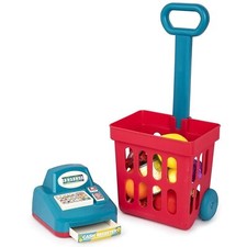 Toy Shopping Cart Play Set, Plastic Food Toys, Interactive Play Set, Learning