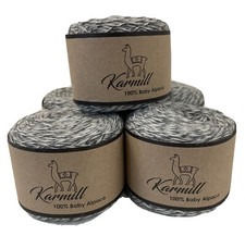 Alpaca Wool Skein 100 Baby Alpaca Yarn Lot- 5 Sport Weight Grey Mulinex 2L577