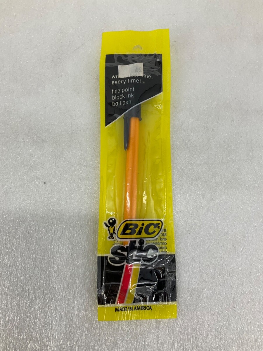 Bic Stic Vintage Pen 1980s 1983 Fine Point Black Ink Vtg Ball Pen