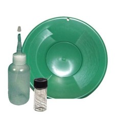 SE 10" PANNING GOLD PAN - GREEN, SNIFFER, VIAL