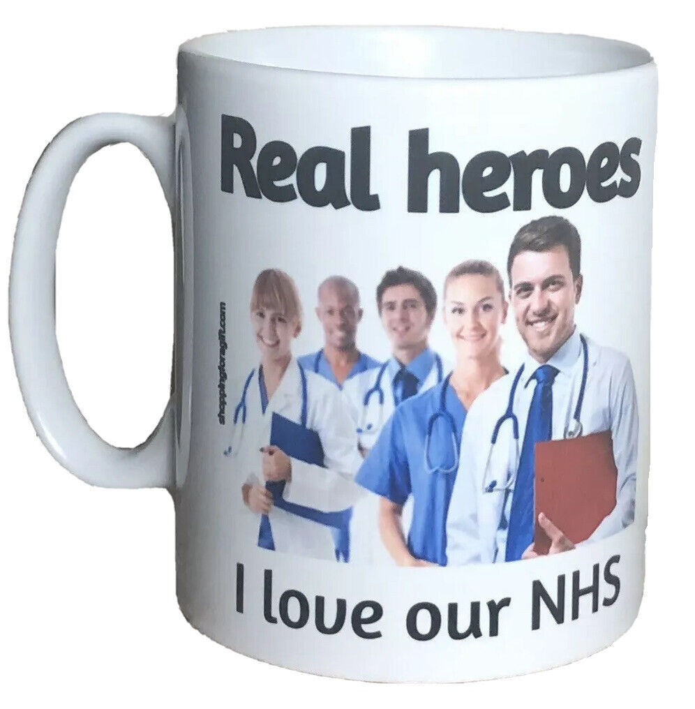 NHS Nurse DR Mug - Real Heroes, I Love Our NHS. 10% Of Sales Donated To The  NHS.