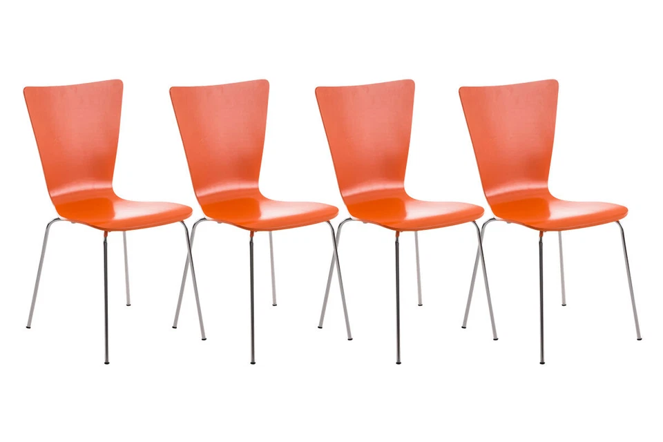 Lot de 4 Chaises Visiteur Aaron Set Salle à Manger Fauteuil de Cuisine Empilable - Photo 1/1
