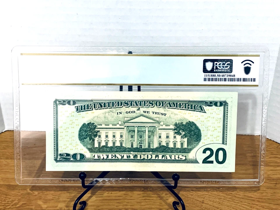 2017-A $20 FRN PCGS About Unc 50PPQ Fancy TRUE 0/1 BINARY Serial #PG10011110D - Image 2 of 2