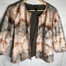 Chico s Travelers Collection Pleated Artisan Jacket Size 1 Medium Lightweight