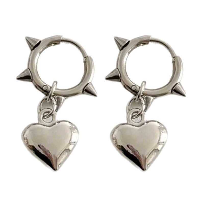 Alloy Women’s Heart Pendant Earrings for Timeless Elegant Charm