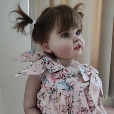 30in Finished Reborn Baby Doll Cloth Body Rooted Hair Newborn Handmade Doll Gift