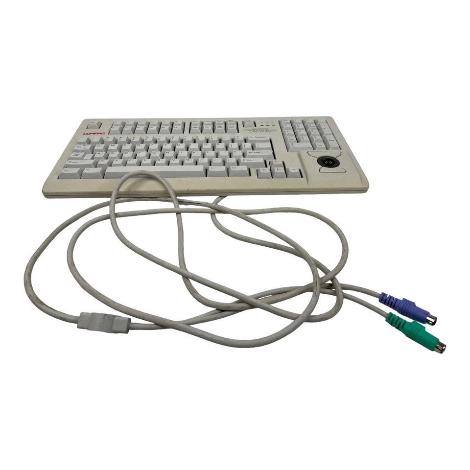 Compaq MX 11800 Mechanical PS2 Keyboard w/ Integrated Trackball Mouse Used  - Image 4 of 4