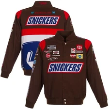 Authentic Kyle Busch JH Design Snickers Full Snap Brown Cotton Jacket New