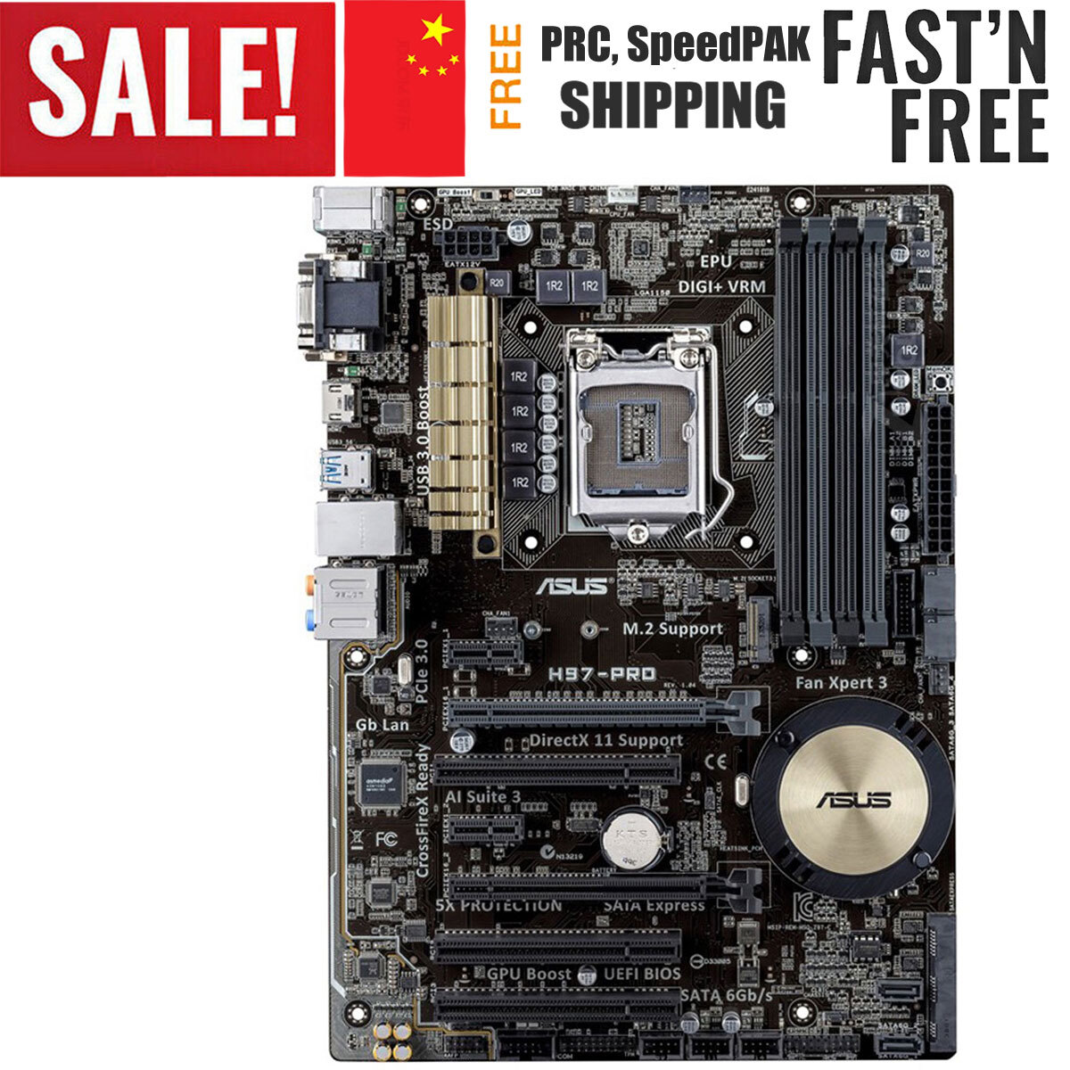 ASUS H97-PRO Motherboard 1150 Intel H97 Chipset 4*DDR3 RAM SATA