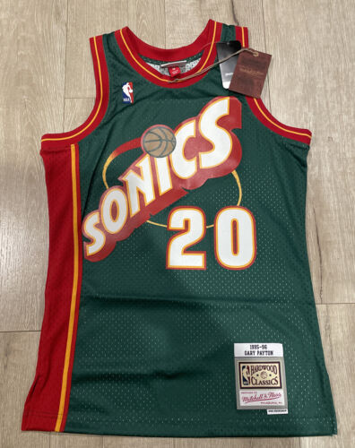 100% Authentic Gary Payton Mitchell Ness 95 96 Sonics Swingman Jersey Sz Small - Picture 4 of 12