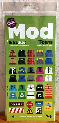 Brick Stix Removeable Stickers For Plastic Building Blocks MOD TOWN 1 Set 59 pcs