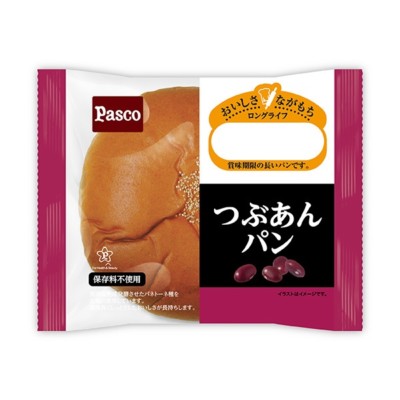 Japanese Bread, Tsubu Anpan, Azuki Anko in Bread, Pasco, 1 pc, Long Life Series