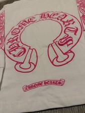 Chrome Hearts Men's Long Sleeve T-Shirt Size M Pink And white
