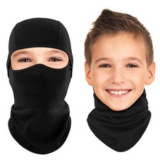 Ameceres Kids Balaclava Ski Mask Cold Weather Windproof 4-12 Years, Black