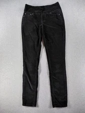 Jag Women's Pants Size 4 Black Pull-On Velvet Skinny Straight Stretch Mid Rise
