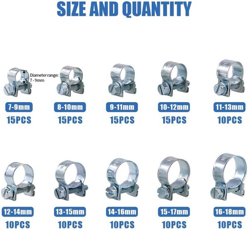 Mini Fuel Injection Style Hose Clamp Kit, 40-Piece - View #2