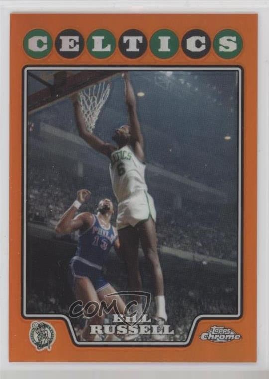 2008-09 Topps Chrome Orange Refractor 240/499 Bill Russell #172 HOF 7n6