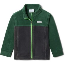 Columbia kids green gray Steens Mt II Fleece Jacket full zip layering Boys XS