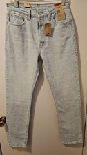 Levis 501 Original Jeans Blue High Rise Straight Button Fly Women's Sz 29x32 NWT