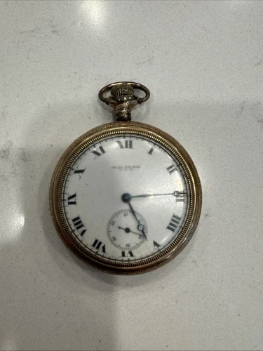 Vintage Antique 1917 Waltham Pocket Watch 14k Gold Filled Not Running for Parts