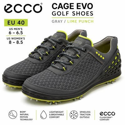 ECCO Cage EVO Golf Shoes EU 40 Mens 6-6.5 Womens 8-8.5 Gray Lime Biom