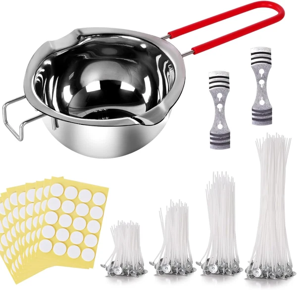 Kerzenherstellung ZubehöR Schmelztopf,Kerzen Selber Machen Set, 200 StüCk Kerzen-image