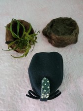 Lot Of 3 Vintage 1940s Womens Hats One Is Eva Mae Felt Hat W/ Faux Pearls, Beads