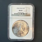 1986-American Silver Eagle $1 Dollar Coin One Troy Ounce 0.999 Fine NGC MS69
