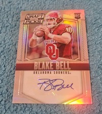 2015 Prizm Draft Picks Blake Bell Oklahoma Silver Rookie Autograph #155 (3)