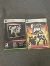 Pacchetto Guitar Hero 5 e World Tour Xbox 360 completo e testato