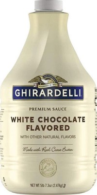 Ghirardelli White Chocolate Syrup 89.4 Ounce Rich Espresso Sauce Topping 2/26 Ex