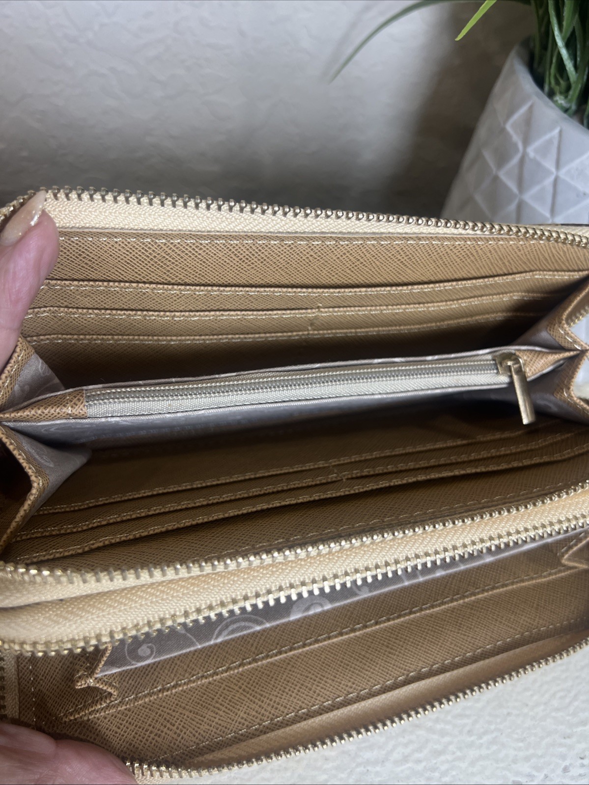 Unbranded Python Embossed Snake Brown Long Zipper… - image 11