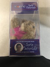 Vintage 2000 NSYNC Justin Timberlake Limited Edition Pink Teddy Bear In Case new