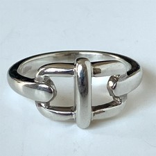 925 Sterling Silver Horse Bit Ring Equestrian Jewellery Size M 1/2