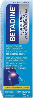 BETADINE Cold Defence Nasal Spray 20ml { IMPORTED FROM CANADA } NO TARIFFE
